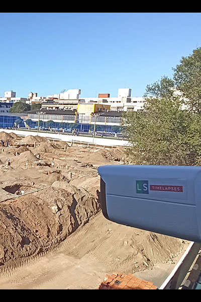 Kit de câmera solar para obras remotas