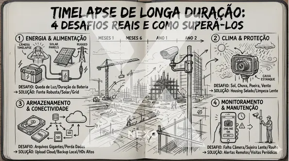 Timelapse de longa duração: 4 desafios reais e como superá-los